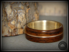 Bentwood Ring - "Golden Gate Acoustic" Rosewood Wood Ring Bronze Acoustic Guitar String Inlay on 14k Solid Yellow Gold Core handcrafted bentwood wooden rings wood wedding ring engagement