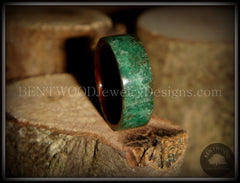 Bentwood Ring - Rosewood Wood Ring Liner with Full Fuchsite Inlay handcrafted bentwood wooden rings wood wedding ring engagement