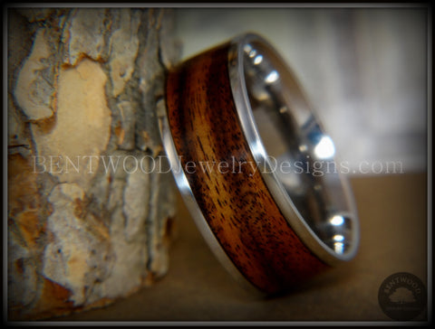 Bentwood Ring - E. Indian Rosewood Wood Ring with Surgical Grade Stainless Steel Comfort Fit Metal Core
