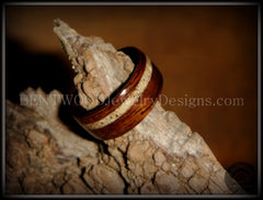 Bentwood Ring - Rosewood with Hawaiian Beach Sand Inlay handcrafted bentwood wooden rings wood wedding ring engagement