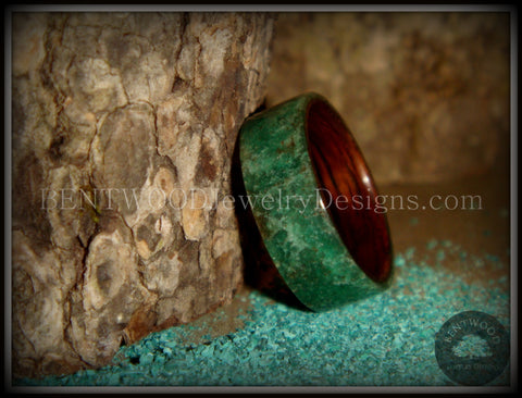Bentwood Ring - Rosewood Wood Ring Liner with Full Fuchsite Inlay