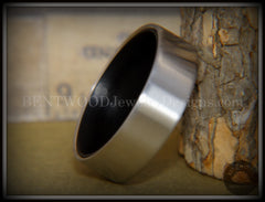 Bentwood Ring - Gaboon Ebony Core Ring and Surgical Grade Hypo-Allergenic Stainless Steel Exterior handcrafted bentwood wooden rings wood wedding ring engagement