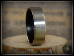 Bentwood Ring - Gaboon Ebony Core Ring and Surgical Grade Hypo-Allergenic Stainless Steel Exterior handcrafted bentwood wooden rings wood wedding ring engagement