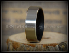 Bentwood Ring - Gaboon Ebony Core Ring and Surgical Grade Hypo-Allergenic Stainless Steel Exterior handcrafted bentwood wooden rings wood wedding ring engagement