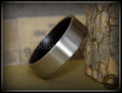 Bentwood Ring - Gaboon Ebony Core Ring and Surgical Grade Hypo-Allergenic Stainless Steel Exterior handcrafted bentwood wooden rings wood wedding ring engagement