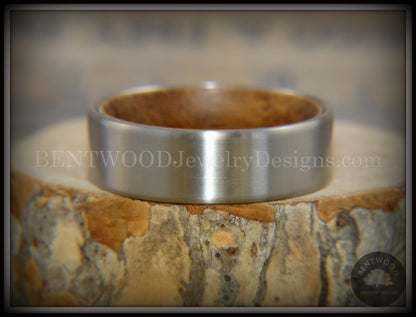 Bentwood Ring Koa Core Ring and Surgical Grade Hypo-Allergenic Stainless Steel Exterior handcrafted bentwood wooden rings wood wedding ring engagement
