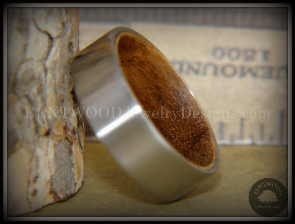 Bentwood Ring Koa Core Ring and Surgical Grade Hypo-Allergenic Stainless Steel Exterior handcrafted bentwood wooden rings wood wedding ring engagement