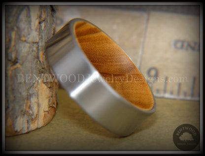 Bentwood Ring - Olivewood Core Ring and Surgical Grade Hypo-Allergenic Stainless Steel Exterior handcrafted bentwood wooden rings wood wedding ring engagement