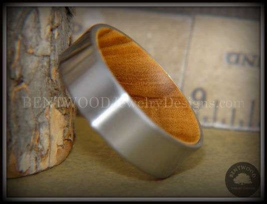 Bentwood Ring - Olivewood Core Ring and Surgical Grade Hypo-Allergenic Stainless Steel Exterior handcrafted bentwood wooden rings wood wedding ring engagement