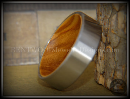 Bentwood Ring - Olivewood Core Ring and Surgical Grade Hypo-Allergenic Stainless Steel Exterior handcrafted bentwood wooden rings wood wedding ring engagement
