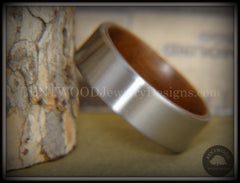 Bentwood Walnut Core Ring and Surgical Grade Hypo-Allergenic Stainless Steel Exterior handcrafted bentwood wooden rings wood wedding ring engagement