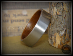 Bentwood Walnut Core Ring and Surgical Grade Hypo-Allergenic Stainless Steel Exterior handcrafted bentwood wooden rings wood wedding ring engagement
