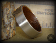 Bentwood Walnut Core Ring and Surgical Grade Hypo-Allergenic Stainless Steel Exterior handcrafted bentwood wooden rings wood wedding ring engagement
