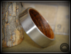 Bentwood Zebrawood Core Ring and Surgical Grade Hypo-Allergenic Stainless Steel Exterior handcrafted bentwood wooden rings wood wedding ring engagement