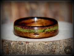 Bentwood Ring - "Inlaid Ole Smoky" Olive Wood Ring with Green Apple Turquoise Inlay handcrafted bentwood wooden rings wood wedding ring engagement