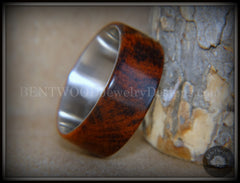 Bentwood Ring - "Snake-Skin" Snake Wood Ring on Titanium Steel Comfort Fit Metal Core     ***  Limited Supply  *** handcrafted bentwood wooden rings wood wedding ring engagement