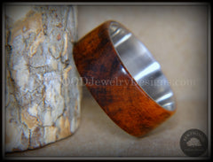 Bentwood Ring - "Snake-Skin" Snake Wood Ring on Titanium Steel Comfort Fit Metal Core     ***  Limited Supply  *** handcrafted bentwood wooden rings wood wedding ring engagement