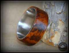 Bentwood Ring - "Snake-Skin" Snake Wood Ring on Titanium Steel Comfort Fit Metal Core     ***  Limited Supply  *** handcrafted bentwood wooden rings wood wedding ring engagement