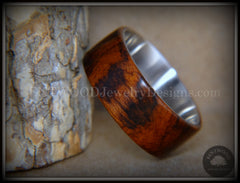 Bentwood Ring - "Snake-Skin" Snake Wood Ring on Titanium Steel Comfort Fit Metal Core     ***  Limited Supply  *** handcrafted bentwood wooden rings wood wedding ring engagement