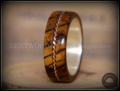 Bentwood Ring - Spalted Maple Ring on Fine Silver Core with Copper and Silver Inlay handcrafted bentwood wooden rings wood wedding ring engagement