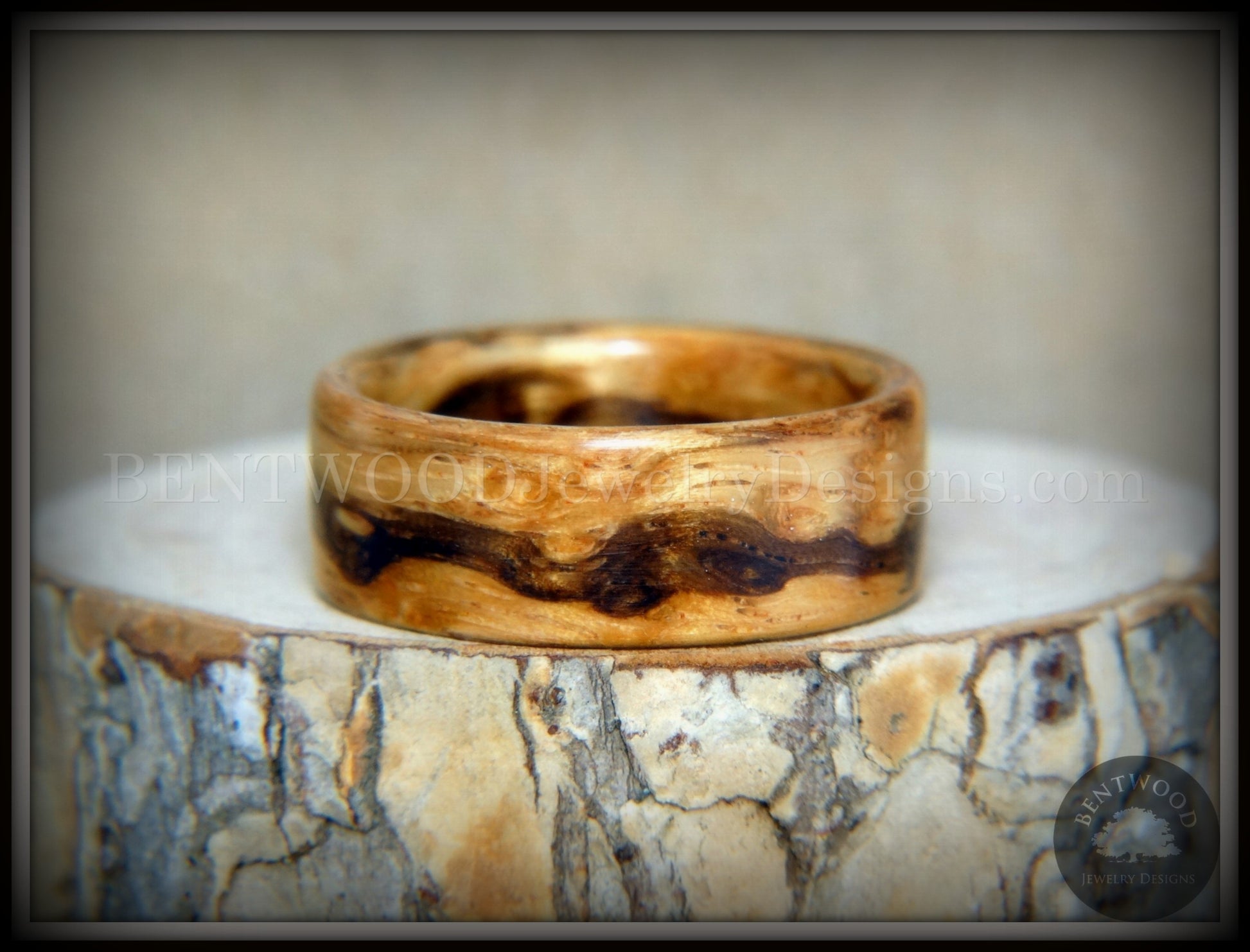 Bentwood Ring - "Wavy" Zebrawood Classic Ring handcrafted bentwood wooden rings wood wedding ring engagement