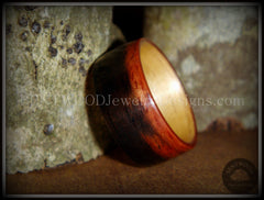 Bentwood Ring - Macassar Ebony Wood Ring (Striped) with Maple Liner using Bentwood Process handcrafted bentwood wooden rings wood wedding ring engagement