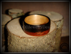 Bentwood Ring - Macassar Ebony Wood Ring (Striped) with Maple Liner using Bentwood Process handcrafted bentwood wooden rings wood wedding ring engagement