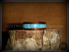 Bentwood Ring - E. Indian Rosewood Ring with Turquoise Inlay handcrafted bentwood wooden rings wood wedding ring engagement