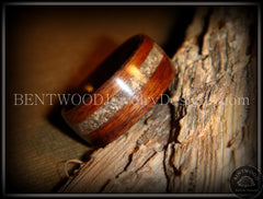 Bentwood Ring - Macassar Ebony with Dark Sand Inlay handcrafted bentwood wooden rings wood wedding ring engagement