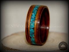 Bentwood Ring - Kingwood, Koa Wood and Chrysocolla Inlay handcrafted bentwood wooden rings wood wedding ring engagement