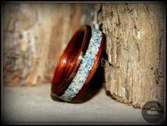 Bentwood Ring - Kingwood Wooden Ring with Bentwood Kingwood Wood Rings with Silver/Blue Glass Inlay handcrafted bentwood wooden rings wood wedding ring engagement