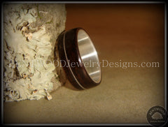 Bentwood Ring - Ebony Wood Ring with Wide Fine Silver Core and Thin Silver Guitar String Inlay handcrafted bentwood wooden rings wood wedding ring engagement