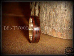 Bentwood Ring - Macassar Ebony Wood Ring with Wide Fine Silver Core handcrafted bentwood wooden rings wood wedding ring engagement