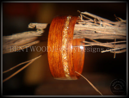 Bentwood Ring - Rosewood (Light) Wooden Ring with German Copper and Gold Glass Inlay handcrafted bentwood wooden rings wood wedding ring engagement