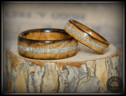 Bentwood Rings Set - "Smokies" Bethlehem Olivewood Wood Ring Set with Pure Glass Inlays