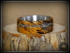 Bentwood Ring - "Spalted" Live Oak Beach Sand Inlay Stainless Steel Core handcrafted bentwood wooden rings wood wedding ring engagement