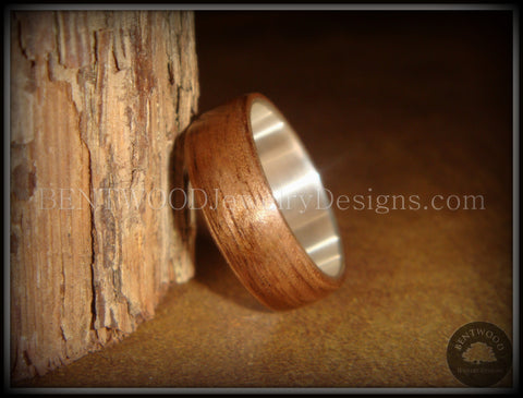 Bentwood Ring - American Walnut Wood Ring with Wide Fine Silver Core