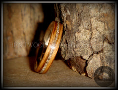 Bentwood Ring - Zebrawood Ring with Fine Silver Core and Silver Glass Inlay handcrafted bentwood wooden rings wood wedding ring engagement