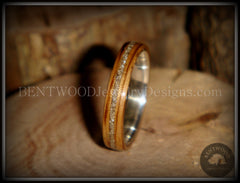 Bentwood Ring - Zebrawood Ring with Fine Silver Core and Silver Glass Inlay handcrafted bentwood wooden rings wood wedding ring engagement
