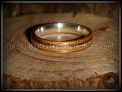 Bentwood Ring - Zebrawood Ring with Fine Silver Core and Silver Glass Inlay handcrafted bentwood wooden rings wood wedding ring engagement