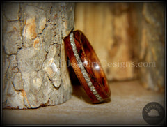 Bentwood Ring - Bubinga Wooden Ring with Silver Glass Inlay handcrafted bentwood wooden rings wood wedding ring engagement