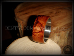 Bentwood Ring - Waterfall Bubinga Wood Ring with Surgical Grade Stainless Steel Comfort Fit Metal Core handcrafted bentwood wooden rings wood wedding ring engagement