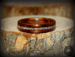 Bentwood Ring - Bubinga Wooden Ring with Silver Glass Inlay handcrafted bentwood wooden rings wood wedding ring engagement