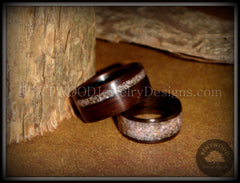 Bentwood Rings Set - "Grounded Pair" Macassar Ebony Wood Rings with Charoite Inlay handcrafted bentwood wooden rings wood wedding ring engagement