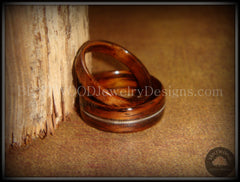 Bentwood Rings Set - Rosewood Wooden Ring Set with Guitar String Inlay and Classic Wood handcrafted bentwood wooden rings wood wedding ring engagement