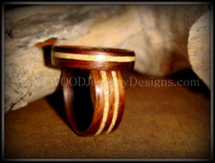 Bentwood Rings Set - Rosewood Wooden Ring Set with Fossil Inlays handcrafted bentwood wooden rings wood wedding ring engagement