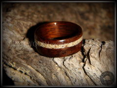 Bentwood Ring - Rosewood with Hawaiian Beach Sand Inlay handcrafted bentwood wooden rings wood wedding ring engagement