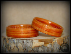 Bentwood Rings Set - "Tennessee Tulip Pair" Classic Tulipwood handcrafted bentwood wooden rings wood wedding ring engagement