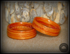 Bentwood Rings Set - "Tennessee Tulip Pair" Classic Tulipwood handcrafted bentwood wooden rings wood wedding ring engagement