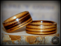 Bentwood Rings Set - "Zebrawood Pair" Classic Zebra Wood handcrafted bentwood wooden rings wood wedding ring engagement